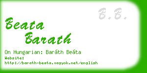 beata barath business card